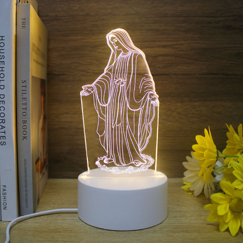 Christianartworkshop Minimalist Faith Unique Gift Night Light: Glowing Outlines & Enduring Icons - F - image 6