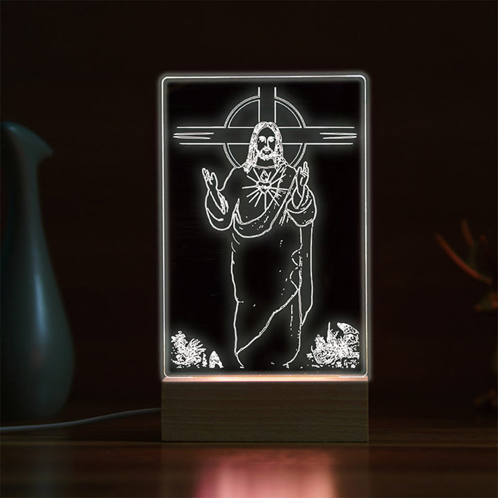Christianartworkshop Minimalist Sacred Outlines Night Light: Share Divine Bonds - L - image 12
