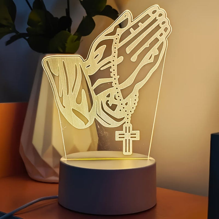 Christianartworkshop Spiritual Glow Praying Hands Night Light: Blend of Religion and Modernity - Praying Hands - image 1