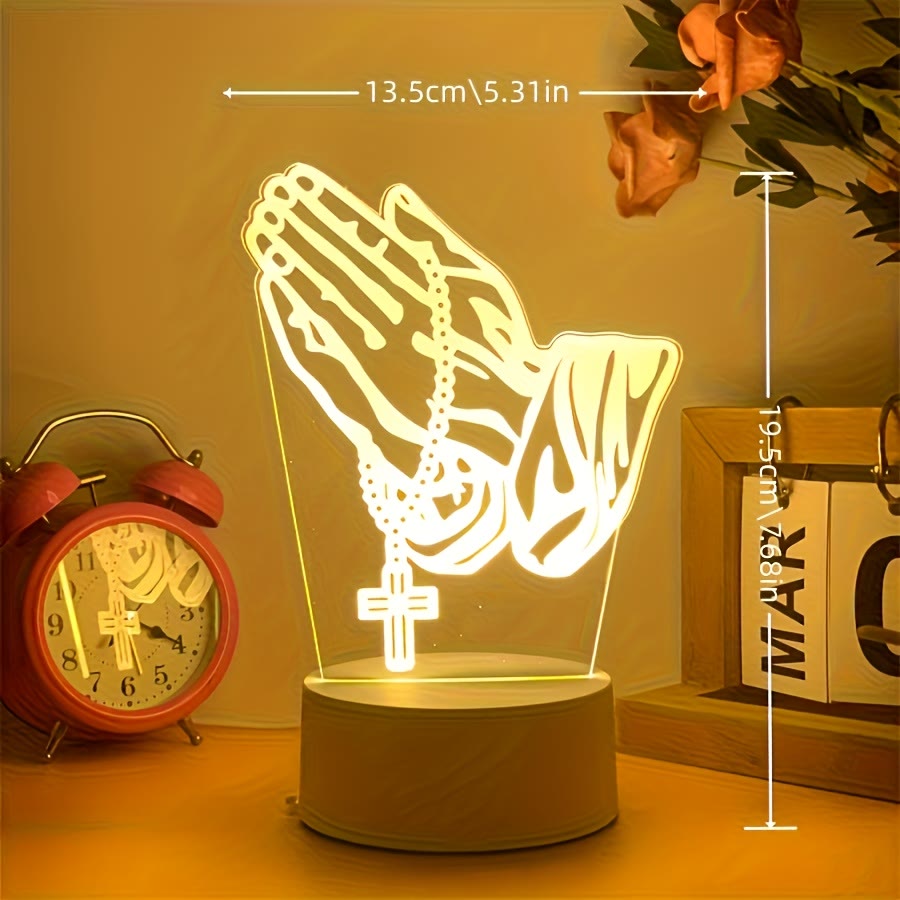 Christianartworkshop Spiritual Glow Praying Hands Night Light: Blend of Religion and Modernity - image 2