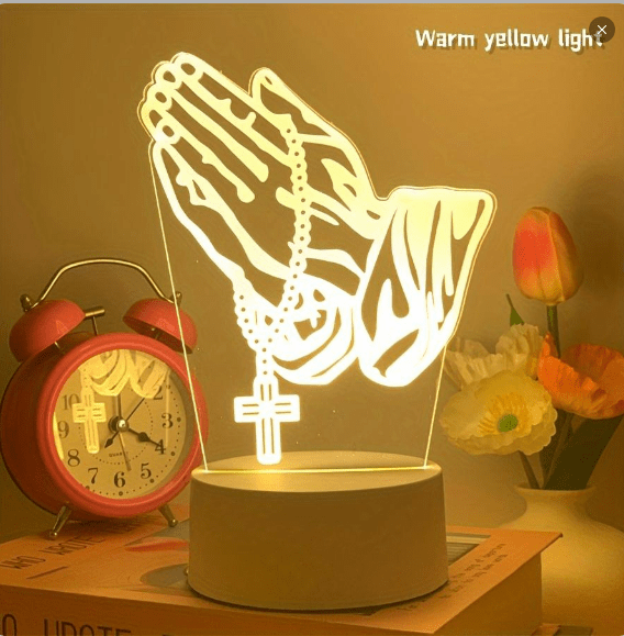 Christianartworkshop Spiritual Glow Praying Hands Night Light: Blend of Religion and Modernity - image 3