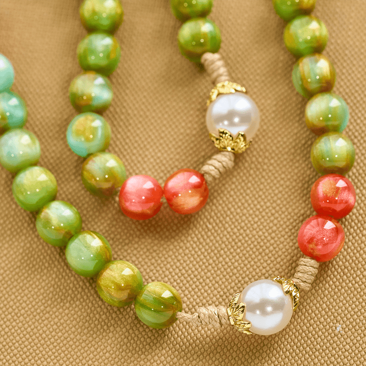Christianartworkshop Handcrafted Christmas Blessings Divine Mercy Rosary with Red Green Beads and Bronze Crucifix - image 9