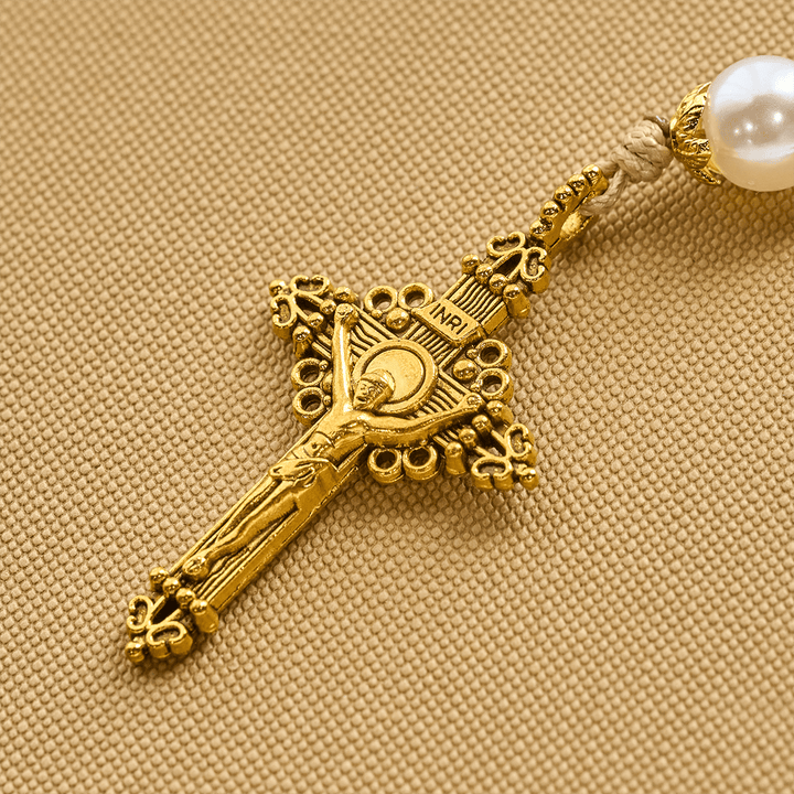 FREE Today: Handcrafted Christmas Blessings Divine Mercy Rosary with Red Green Beads and Bronze Crucifix - image 7