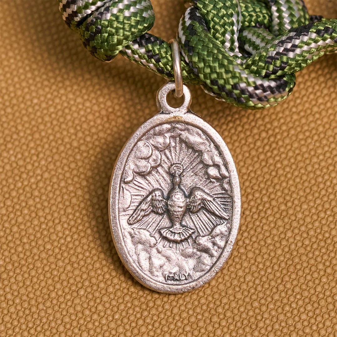 Christianartworkshop Rugged Metallic Beads Paracord Blessing Rosary: Shielded by Holy Spirit and Divine Mercy - image 10