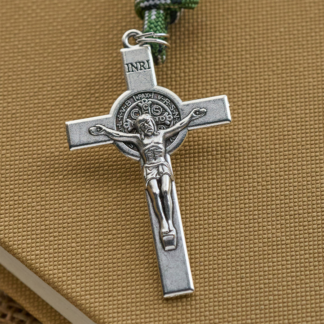 Christianartworkshop Rugged Metallic Beads Paracord Blessing Rosary: Shielded by Holy Spirit and Divine Mercy - image 9