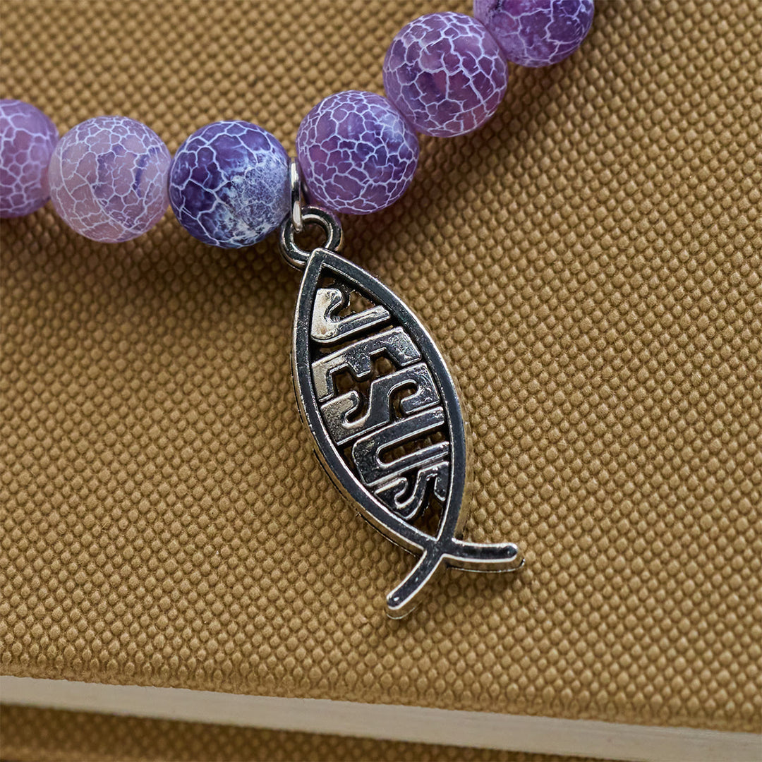 Christianartworkshop Ocean Grace Dolphin Blessing Bracelet with Natural Malachite and Ichthys Charm - image 28