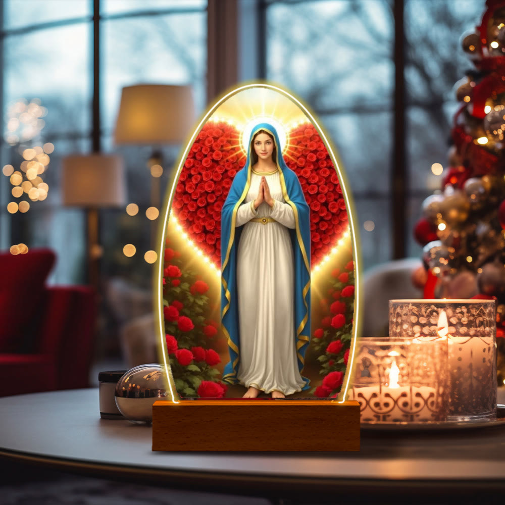 Christianartworkshop Serene Virgin Mary Night Light in Oval Design for Quiet Devotion - B - image 2
