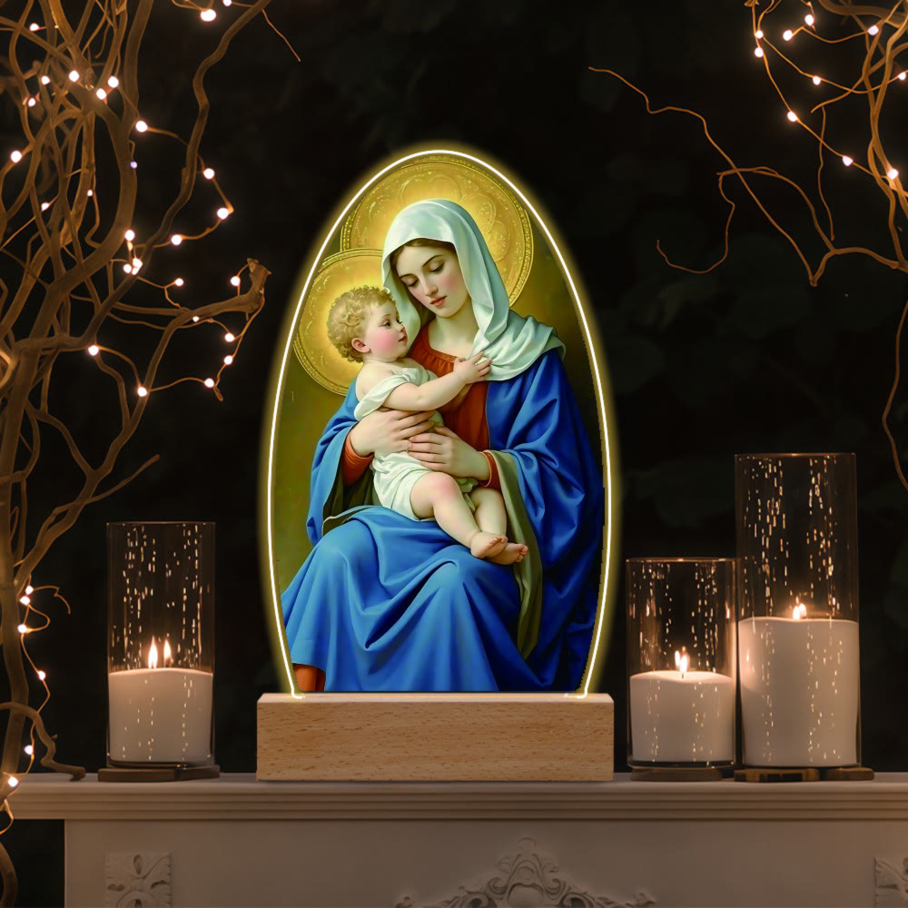 Christianartworkshop Comforting Jesus and Virgin Mary Prayer Moments Night Light - A - image 1