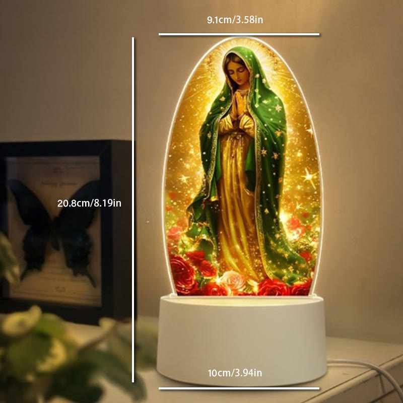 Mary Light Serene Virgin Mary Night Light Oval Design for Spiritual Devotion ...