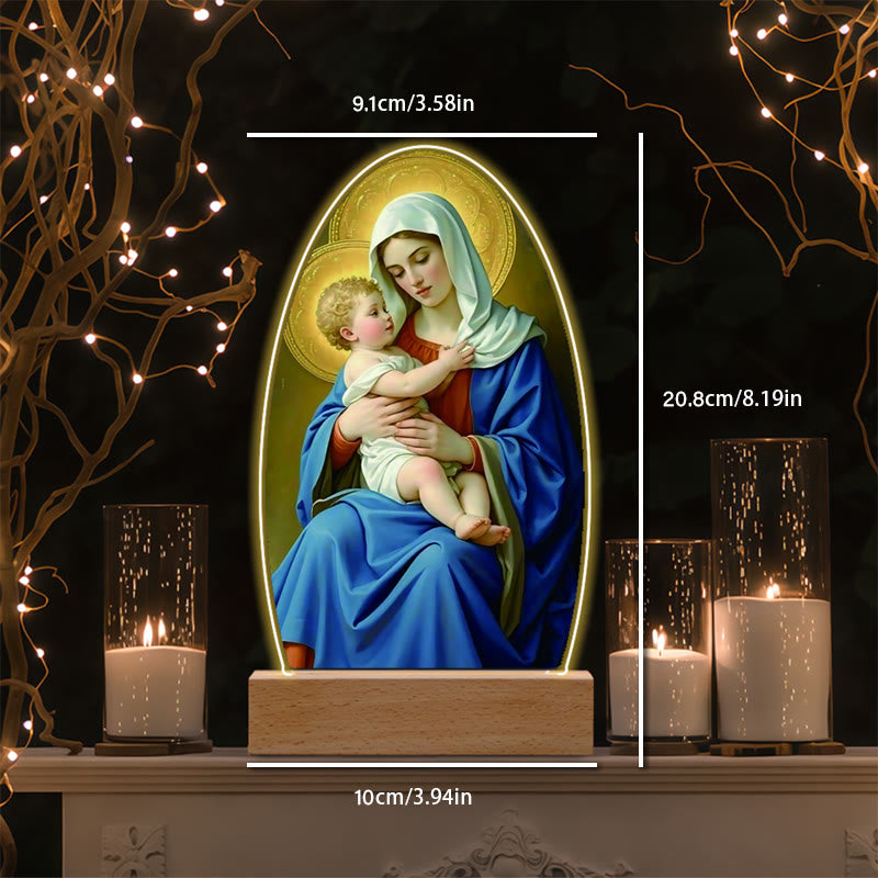 Christianartworkshop Comforting Jesus and Virgin Mary Prayer Moments Night Light - image 2