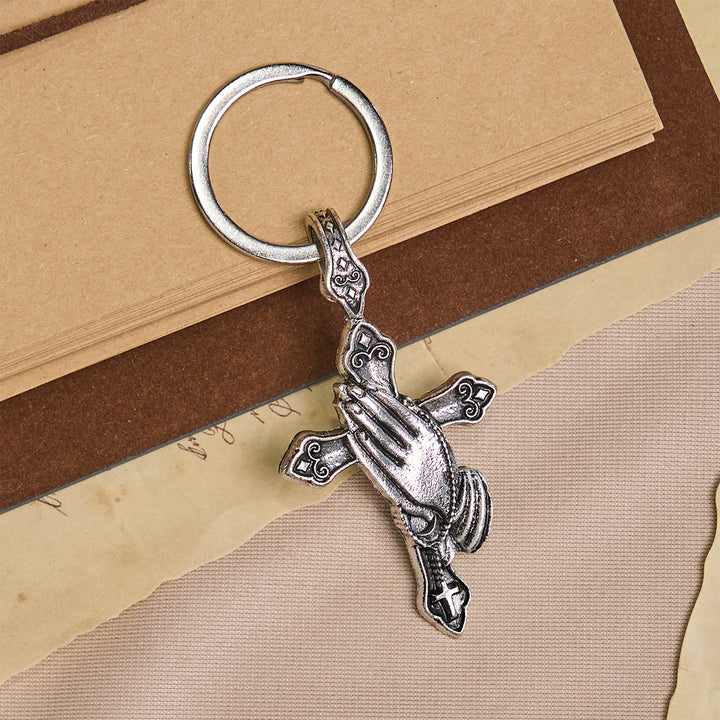 Christianartworkshop Faith in Every Step Praying Hands Cross Keychain in Your Pocket - image 3