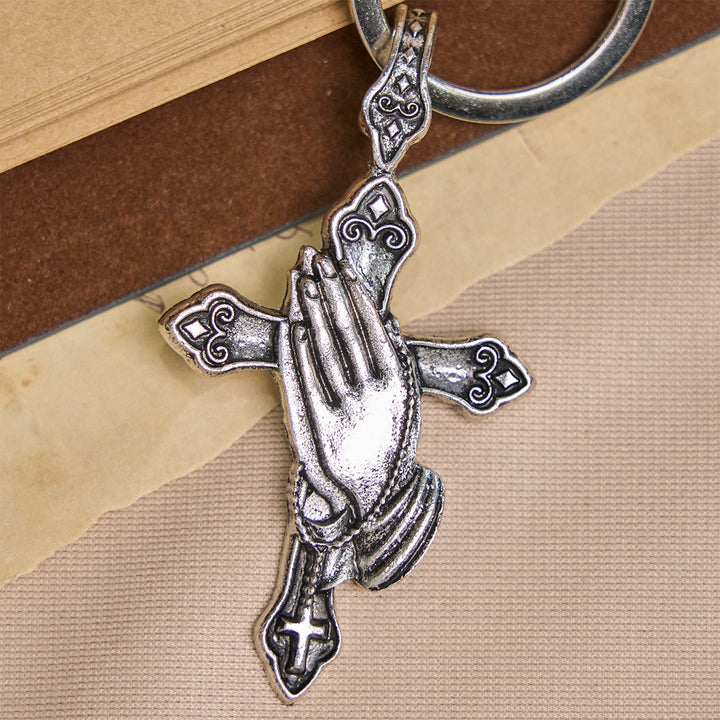 Christianartworkshop Faith in Every Step Praying Hands Cross Keychain in Your Pocket - image 4