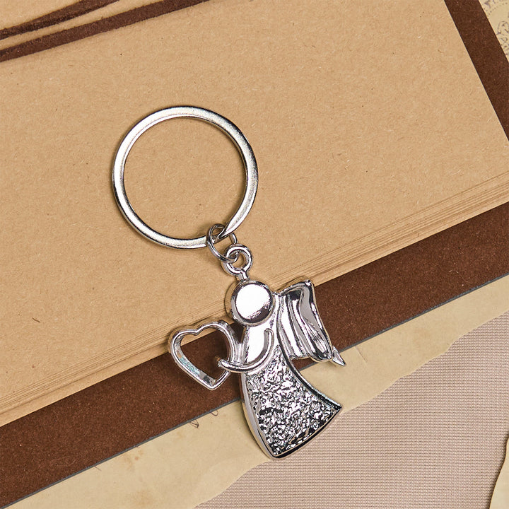 Christianartworkshop Guardian Angel Embracing Love Rainbow Glow Keychain of Faith - image 6