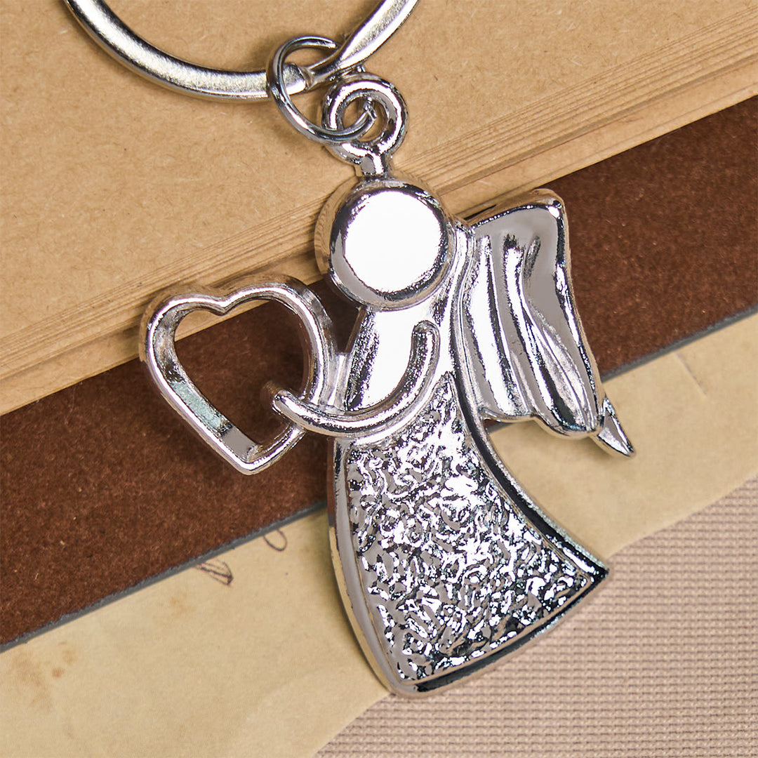 Christianartworkshop Guardian Angel Embracing Love Rainbow Glow Keychain of Faith - image 4