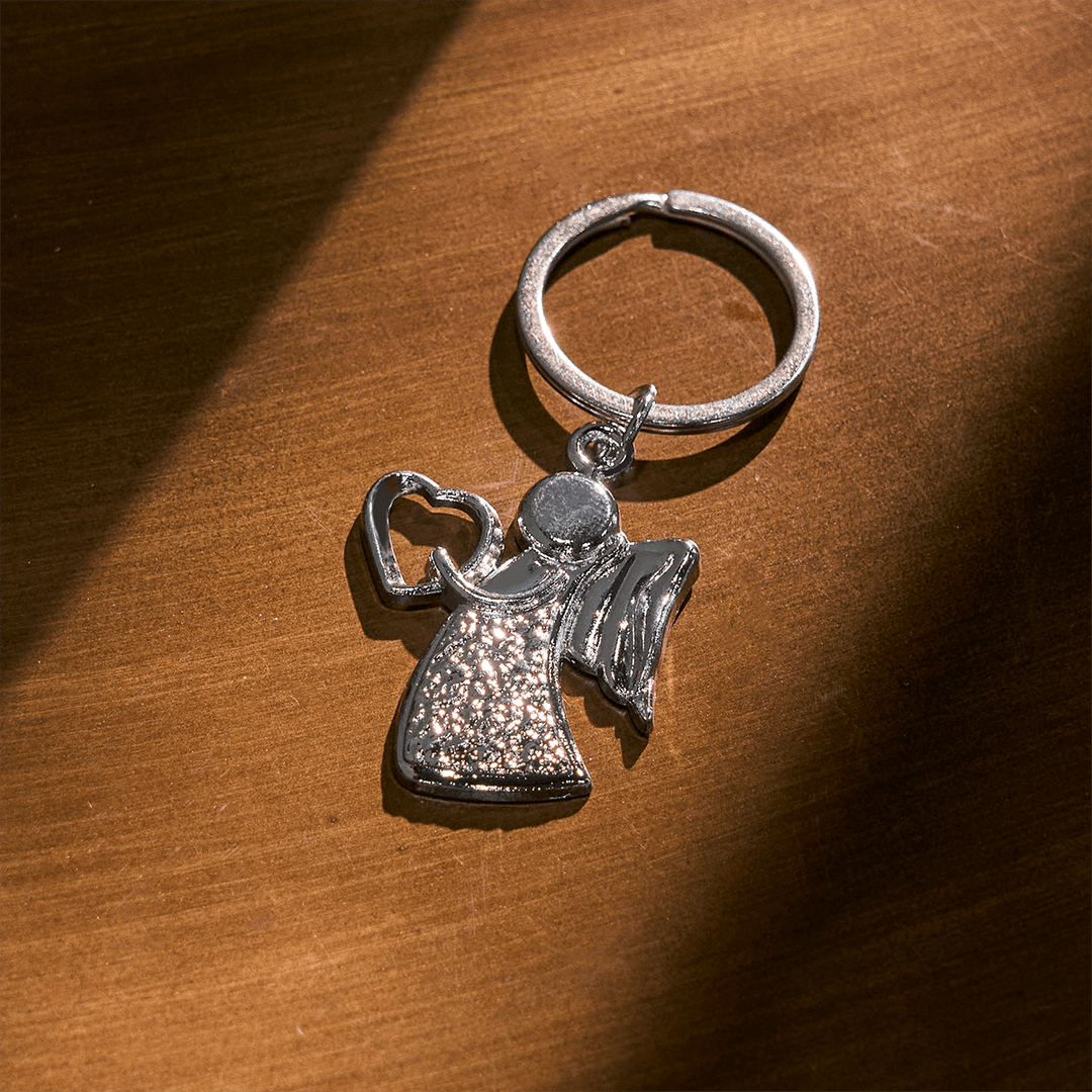 Christianartworkshop Guardian Angel Embracing Love Rainbow Glow Keychain of Faith - image 8