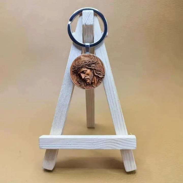 Christianartworkshop Jesus Crown of Thorns Keychain: A Sacred Token of Protection - image 2