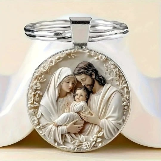 Christianartworkshop Holy Family Circular Keychain: Carry Love and Faith Everywhere - image 1
