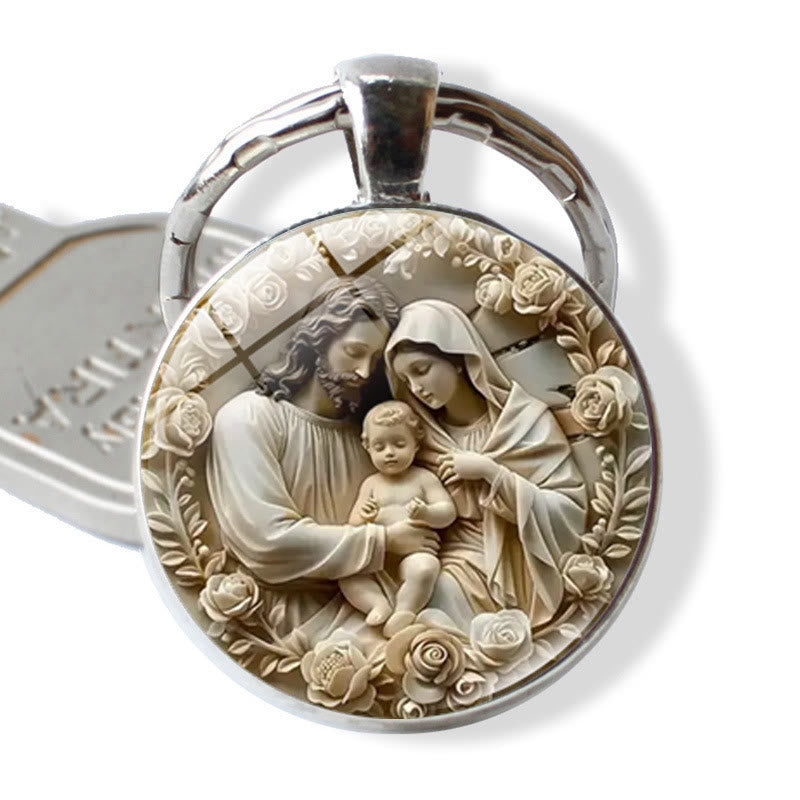 Christianartworkshop Holy Family Circular Keychain: Carry Love and Faith Everywhere - image 3