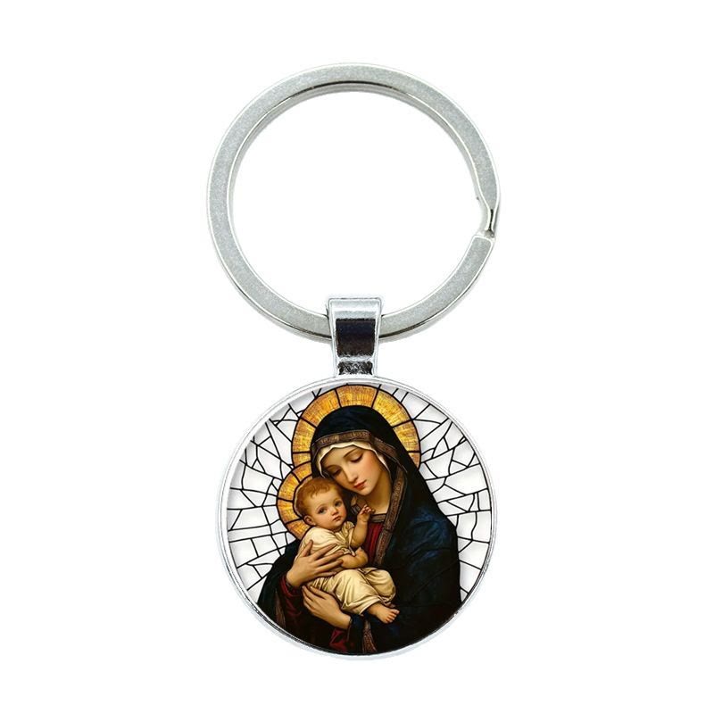 Christianartworkshop Our Lady Holding Infant Jesus Keychain: Divine Motherly Love - image 5