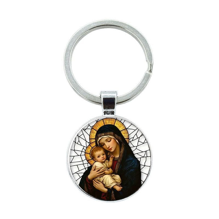 Christianartworkshop Our Lady Holding Infant Jesus Keychain: Divine Motherly Love - image 5