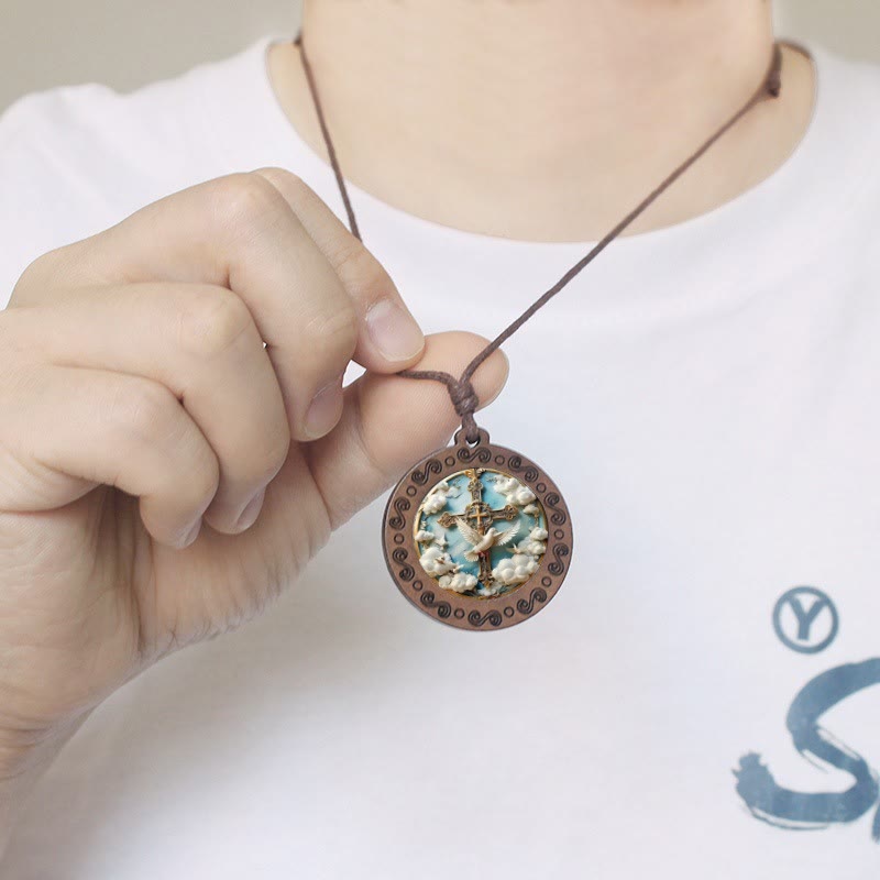 Christianartworkshop Holy Spirit Dove & Cross Necklace: A Visual Expression of Devout Faith - image 2