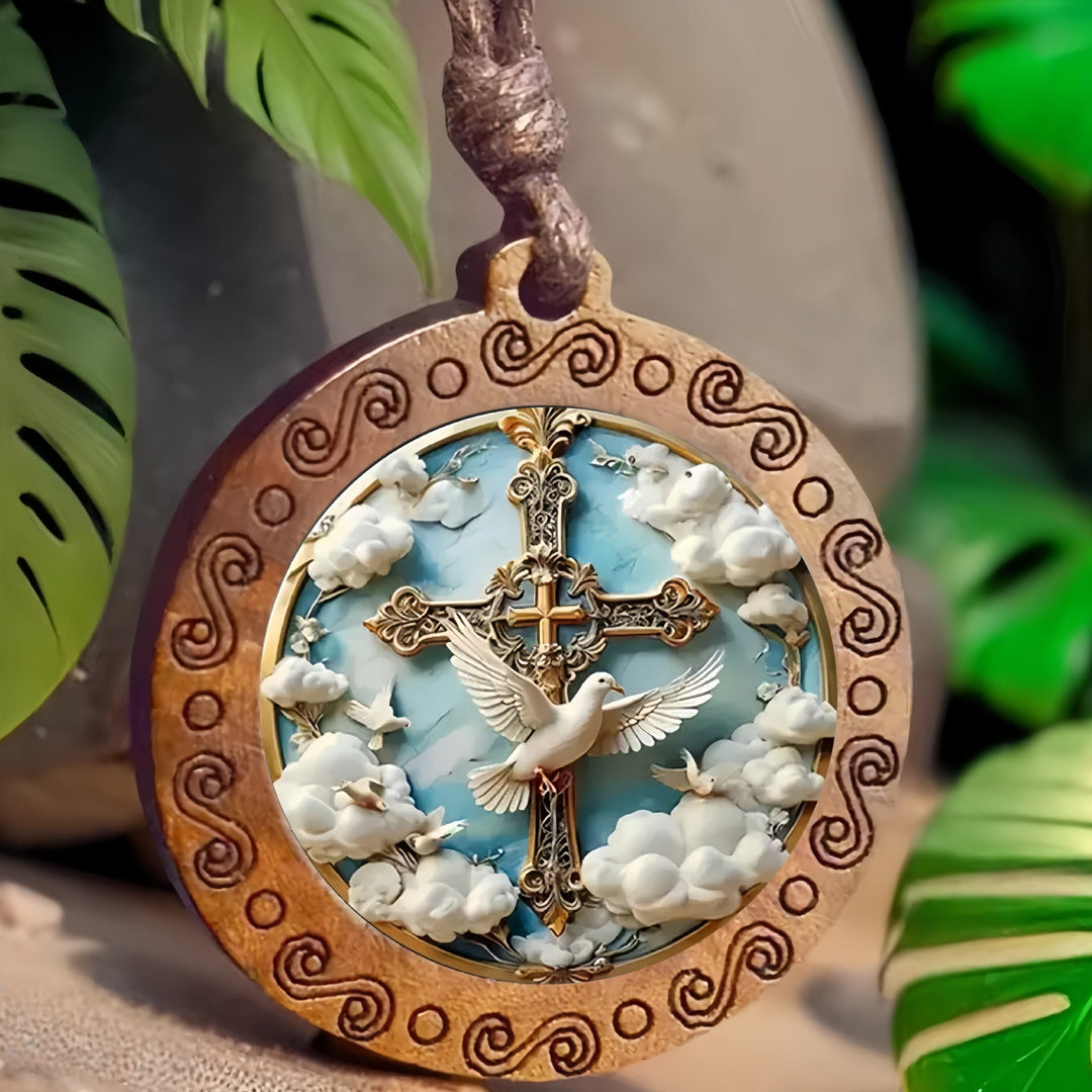 Christianartworkshop Holy Spirit Dove & Cross Necklace: A Visual Expression of Devout Faith - Holy Spirit Dove - image 1