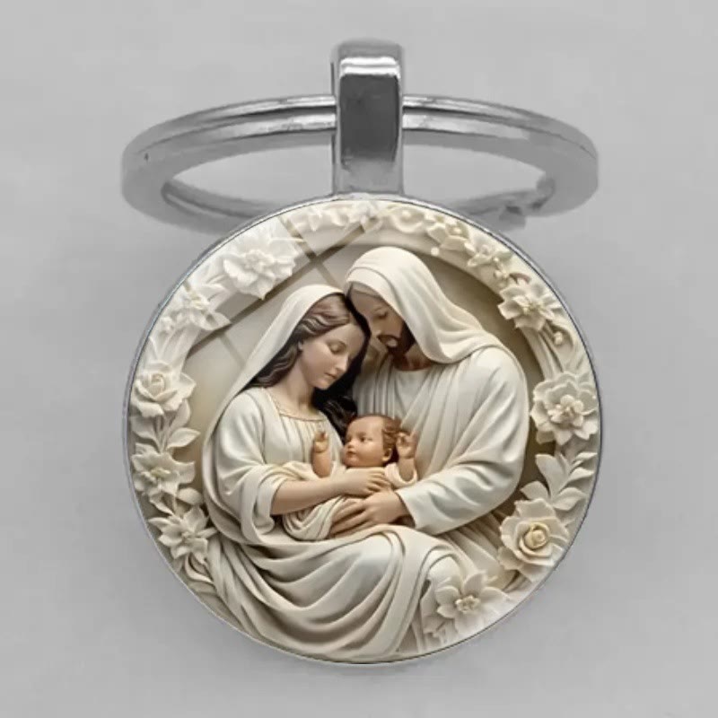 Christianartworkshop Carry the Blessings of the Holy Family Keychain - Holy Family - image 1