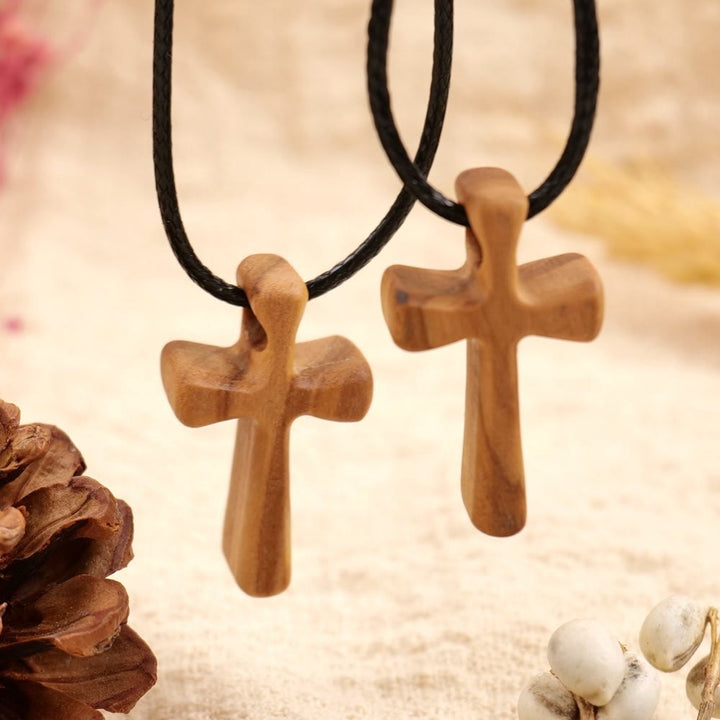 Christianartworkshop Wooden Cross Pendant Necklace : Christian Faith Jewelry - Small Size - image 0