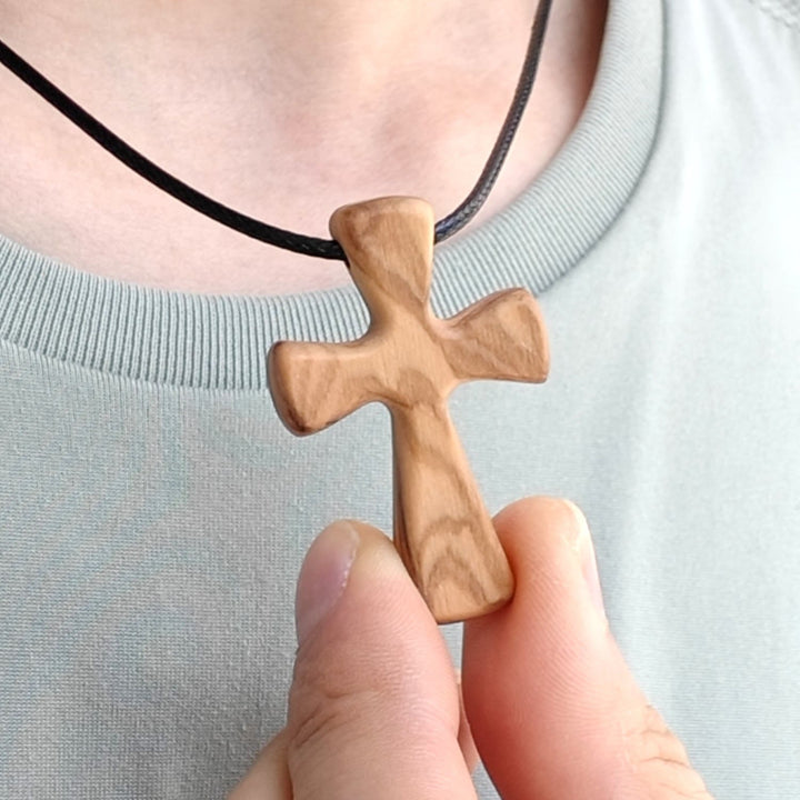 Christianartworkshop Wooden Cross Pendant Necklace : Christian Faith Jewelry - Large Size - image 4