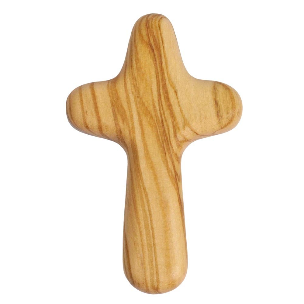 Christianartworkshop Minimalist Olive Wood Handheld Cross: Unique Emblem of Simple Religious Devotion - Large Size - image 4
