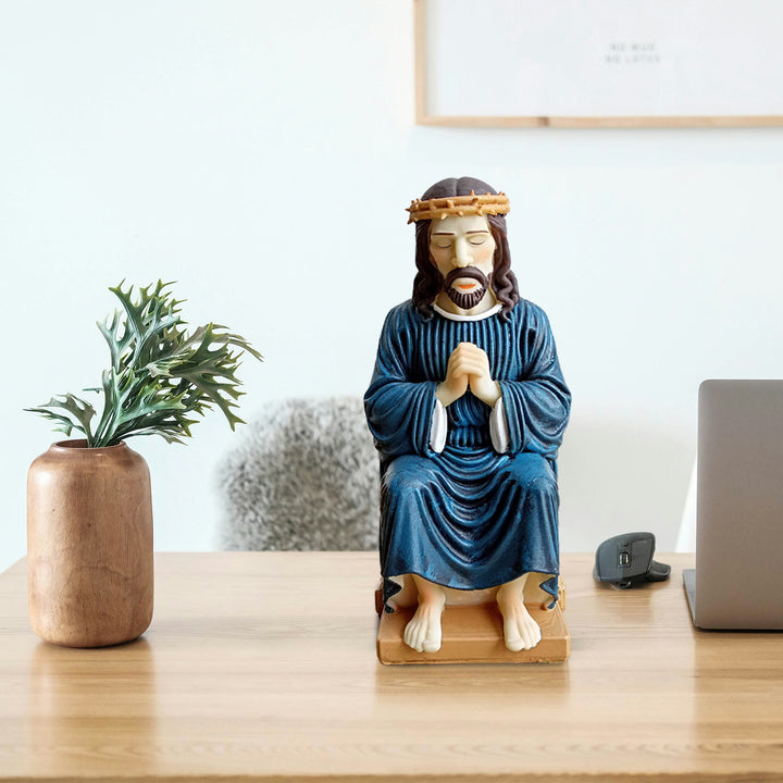 Christianartworkshop Classic Resin Praying Jesus with Thorn Crown Figure: A Timeless Faithful Companion for Home & Office - image 5