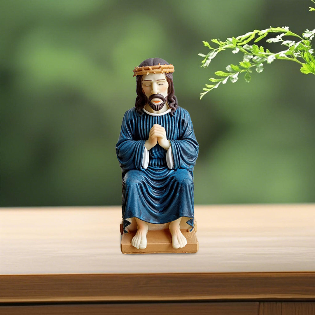 Christianartworkshop Classic Resin Praying Jesus with Thorn Crown Figure: A Timeless Faithful Companion for Home & Office - image 3
