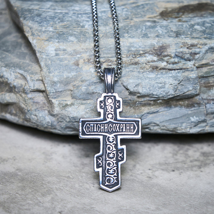 Christianartworkshop Two-Color Orthodox Crucifix Necklace with Profound Spiritual Meaning - image 3