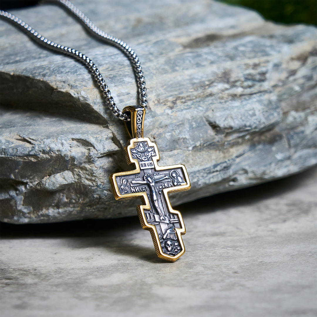 FREE Today: Vintage Titanium Steel Orthodox Crucifix Necklace Series: Multiple Styles of Faith and Devotion - F - image 40