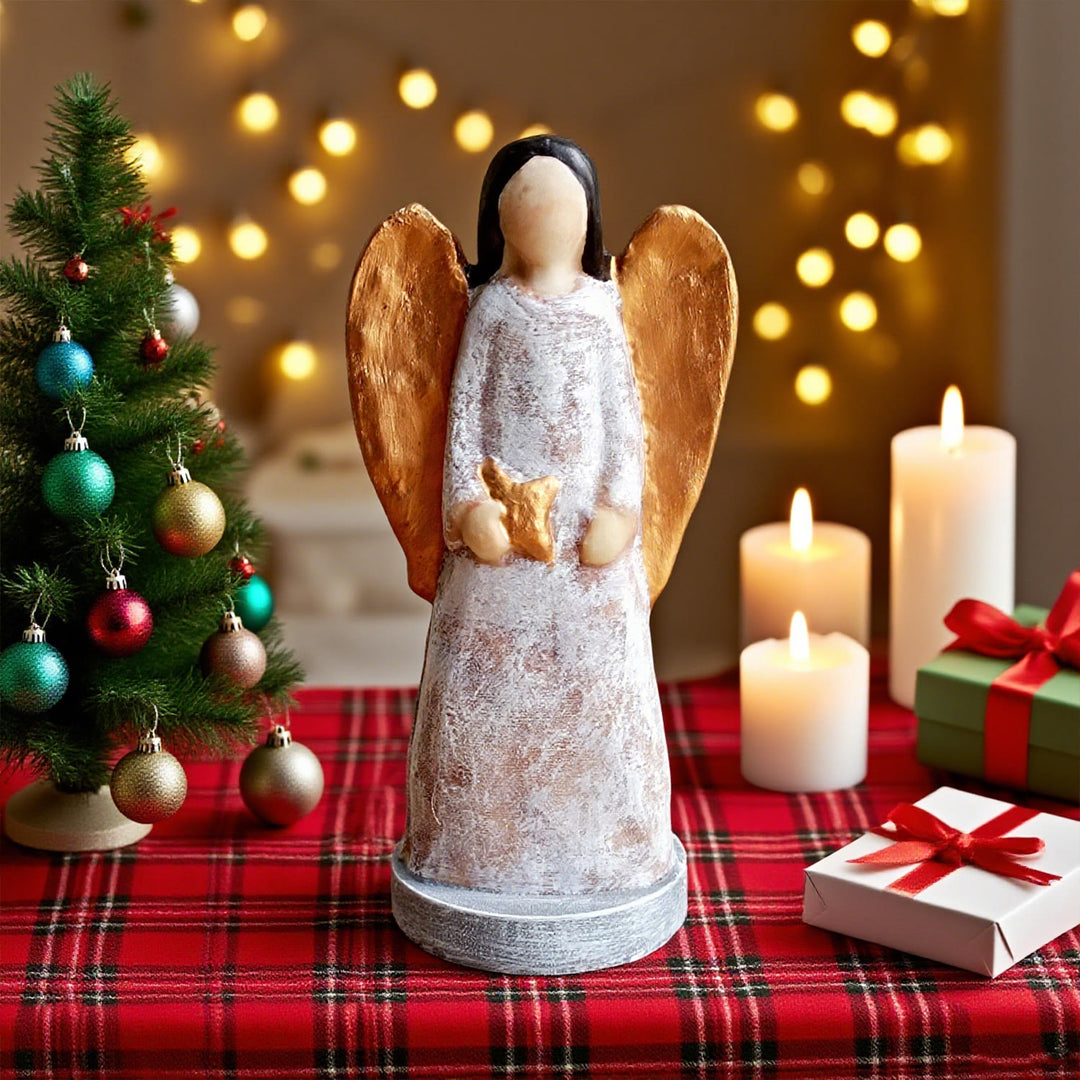 Christianartworkshop Classic Resin Abstract Angel Nativity Decoration: A Rare Emblem of Christmas Devotion - Resin - image 0