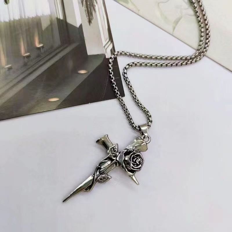 Christianartworkshop Rose Wrapped Cross Faith Necklace with Gothic Floral Design - image 5