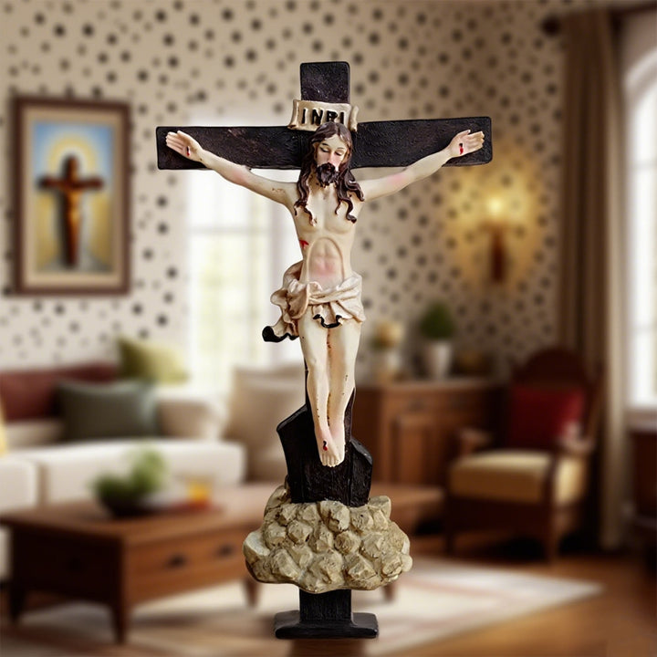 Christianartworkshop Classic Resin Crucifix Desktop Ornament: Timeless Symbol of Faithful Devotion - image 2