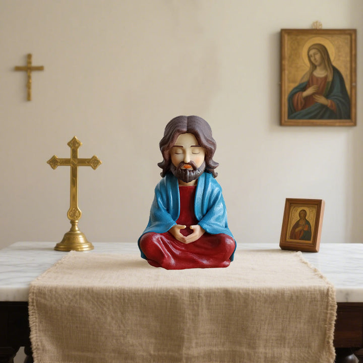 Christianartworkshop Classic Resin Meditating Jesus Statue: Rare Emblem of Devout Spiritual Focus - image 3
