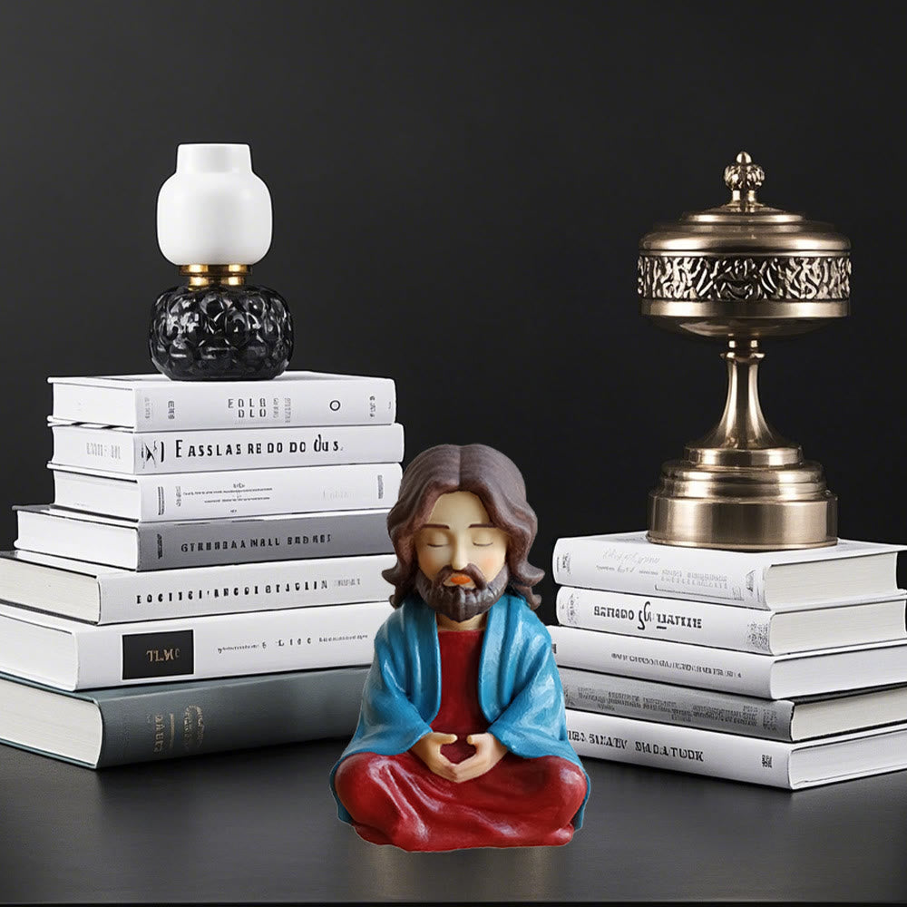 Christianartworkshop Classic Resin Meditating Jesus Statue: Rare Emblem of Devout Spiritual Focus - image 1