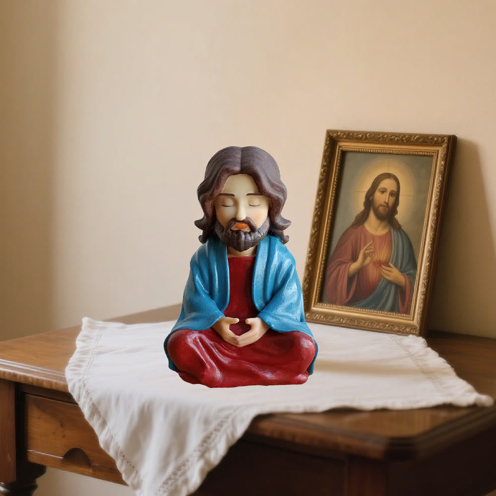 Christianartworkshop Classic Resin Meditating Jesus Statue: Rare Emblem of Devout Spiritual Focus - image 4