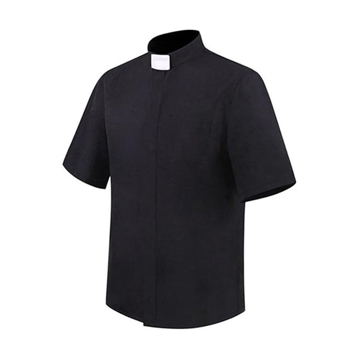 Christianartworkshop Modern Unisex Clergy Shirt with White Tab Collar: Elegant Black Faithwear - image 3