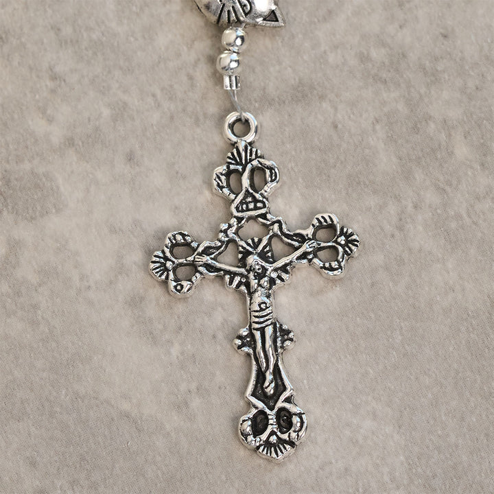 Christianartworkshop Our Lady's Blessing with Black & White Cow Cat Beads Animal Rosary - image 9