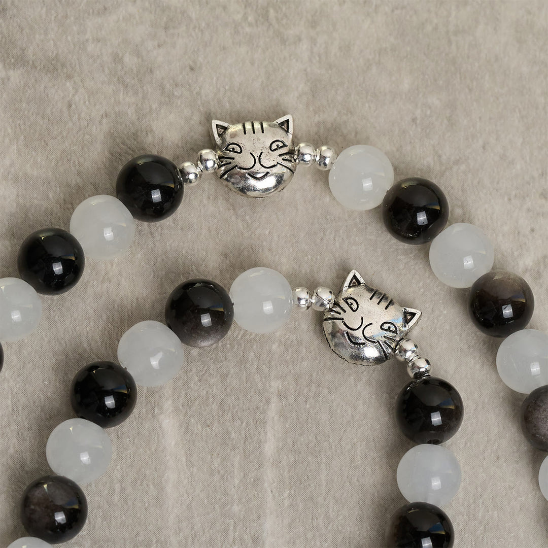 Christianartworkshop Our Lady's Blessing with Black & White Cow Cat Beads Animal Rosary - image 7