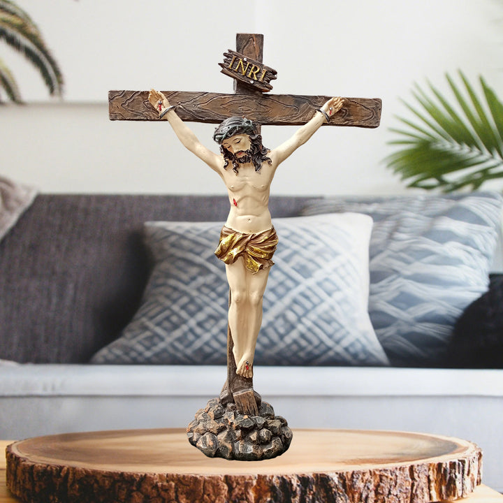 Christianartworkshop Minimalist Resin Crucifix Jesus Ornament: Unique Sign of Understated Religious Reverence - image 4