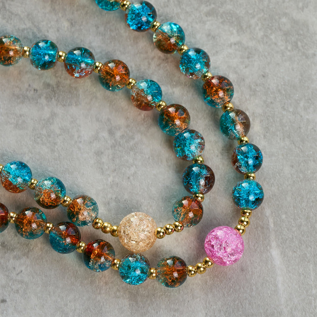 Christianartworkshop Divine Harmony Radiance Blue-Red Crackle Beads Rosary with Cross of Faith - image 7