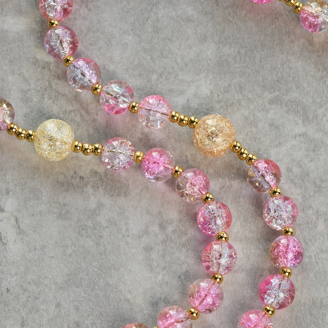 Christianartworkshop Our Lady's Mercy with Sparkling Pink-Blue Crackle Glass Rosary - image 5