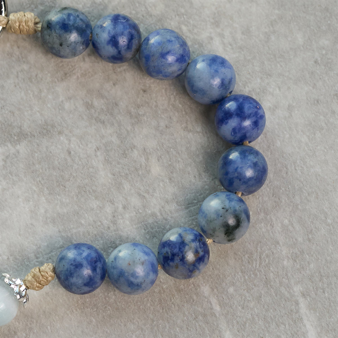 Christianartworkshop Portable Blue Jade Prayer Rosary Keychain of Enamel Cross of Light - image 3