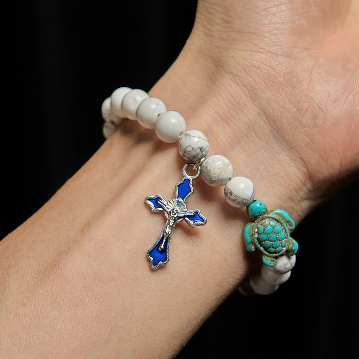 Christianartworkshop Ocean's Faith with Multicolored Natural Stone & Turtle Charm Animal Bracelet - image 23