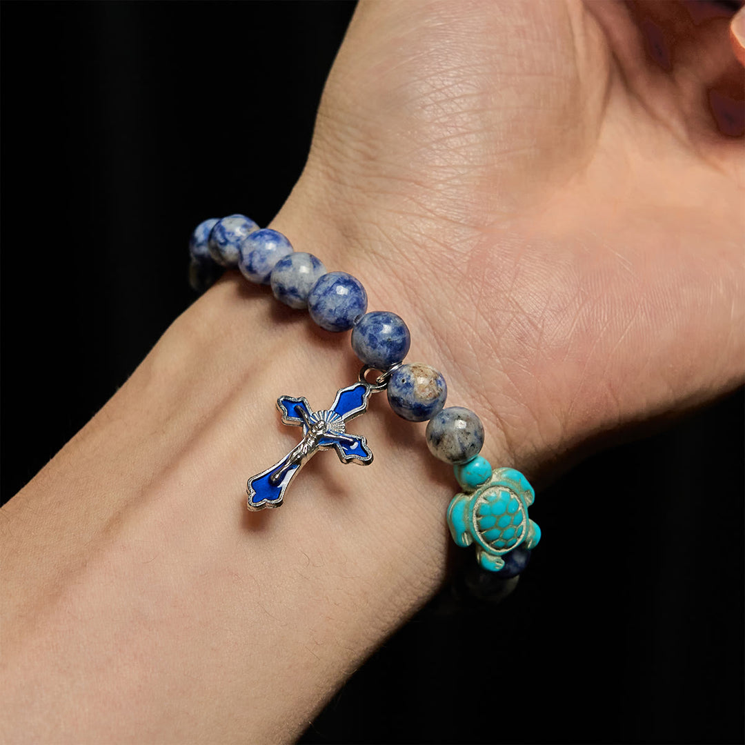 Christianartworkshop Ocean's Faith with Multicolored Natural Stone & Turtle Charm Animal Bracelet - image 30