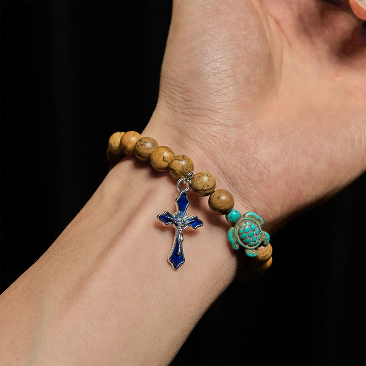 Christianartworkshop Ocean's Faith with Multicolored Natural Stone & Turtle Charm Animal Bracelet - image 51